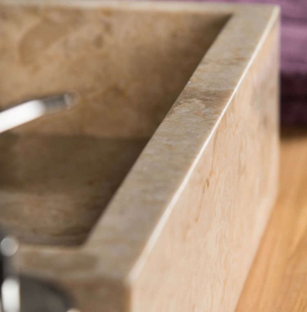 Мраморна мивка Cream - Правоъгълна, 52 см