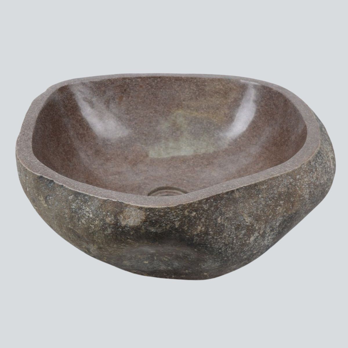 Мивка от естествен речен камък - кафява, 44 см