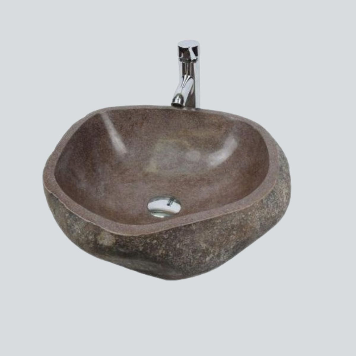 Мивка от естествен речен камък - кафява, 44 см