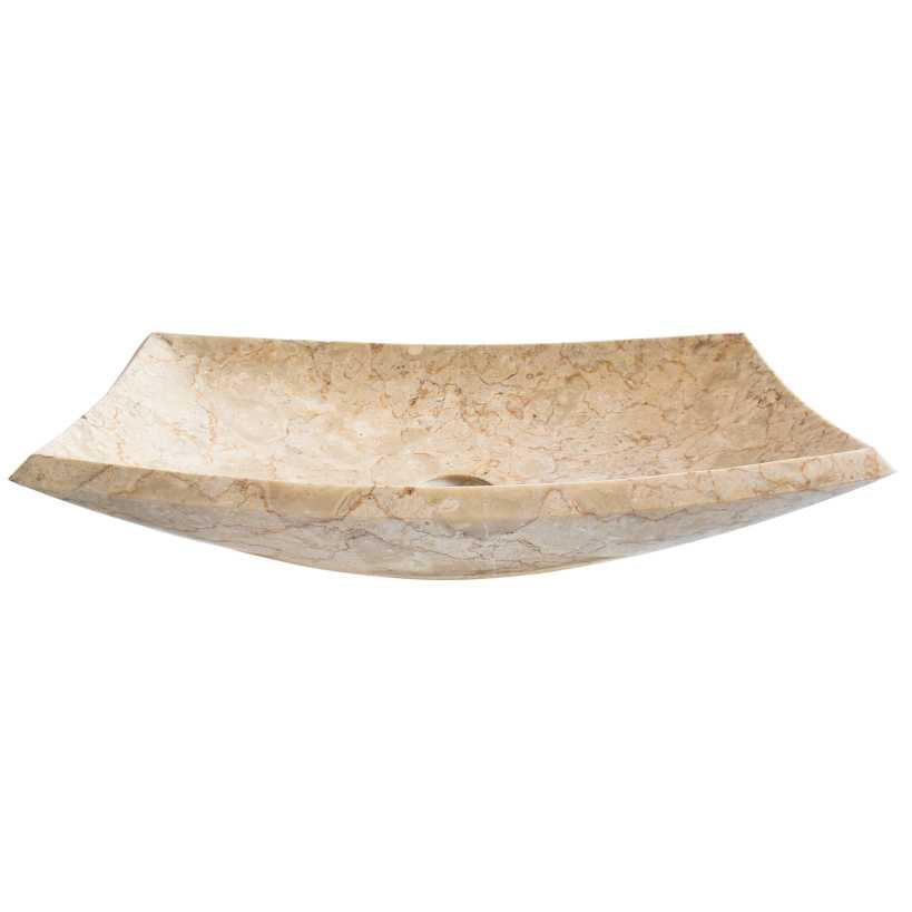 Мраморна мивка Cream - Правоъгълна с извити ъгли, 60 см