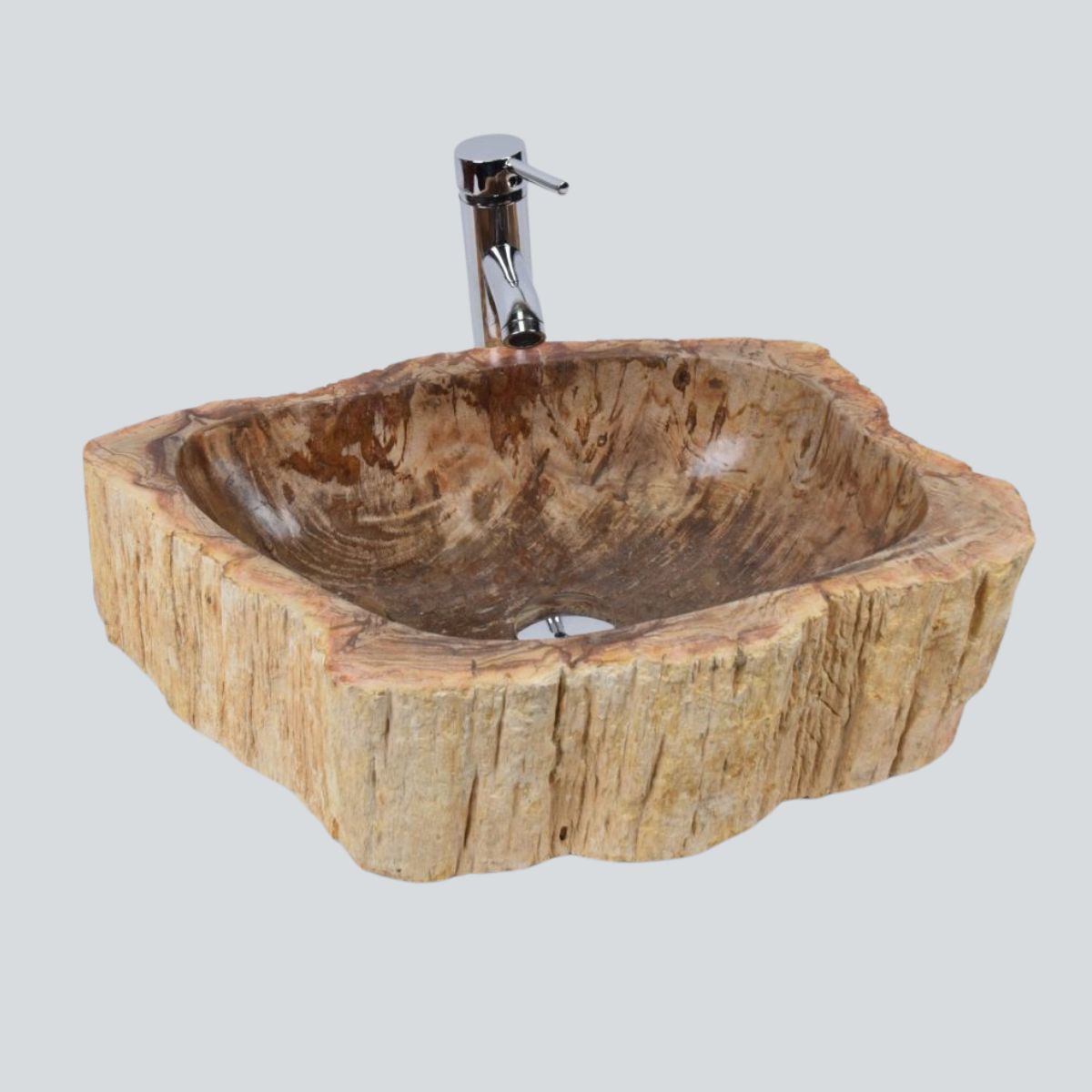 Мивка от вкаменено дърво - Фосил, 45-47 см