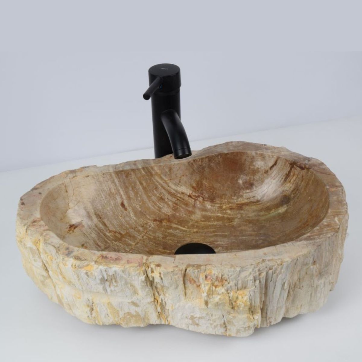 Мивка от вкаменено дърво - Фосил, 45-47 см